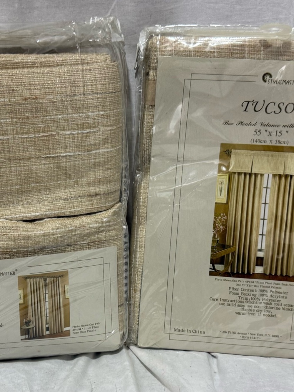 Tucson Beige Box Pleated Valance - Elegant Window Accent
